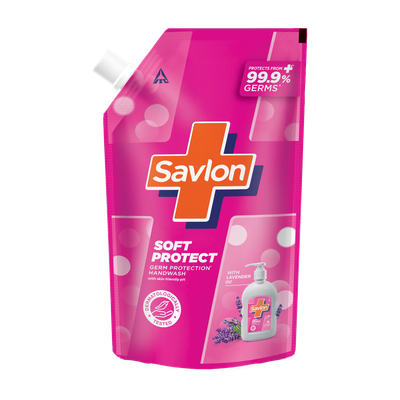 Savlon Soft Protect Hand Wash with Lavender Oil , Skin Friendly pH,Refill Hand Wash Pouch(650 ml)