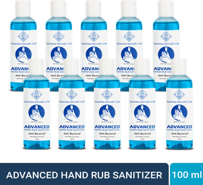 Luxurious Ayurvedic Gold Sanitizer Hand Rub Bottle(10 x 100 ml)