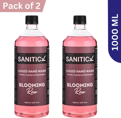 Sanitick Liquid Handwash - Blooming Rose |-Gentle & Refreshing Formula for Clean Hand Wash Bottle(2 x 1 L)