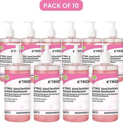 K'TRiQ Sanitizer |Liquid Sanitizer for Hands |Sanitizer 5 Liters | Liquid Hand Sanitizer Bottle(10 x 500 ml)