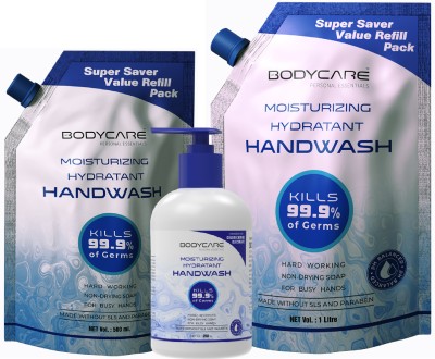 MY BODYCARE Refreshing & Moisturize Hydratant Original Germ Protection Handwash Liquid Soap Hand Wash Bottle + Refill(3 x 583.33 ml)