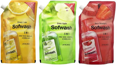 Modicare SOFWASH LIQUID HAND WASH REFILL POUCH (500ml each)- pk of 3 Hand Wash Refill Pouch(3 x 500 ml)