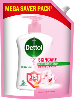 Dettol Germ Protection ph-Balanced Liquid Refill, Skincare Hand Wash Refill Pouch(1350 ml)