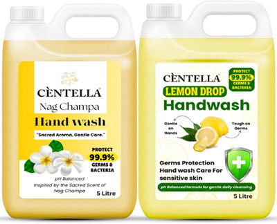 CENTELLA Hand wash| Gentle handwash| Calming Naag champa & Citrus Fraganence| Combo of 2 Hand Wash Can(2 x 5 L)