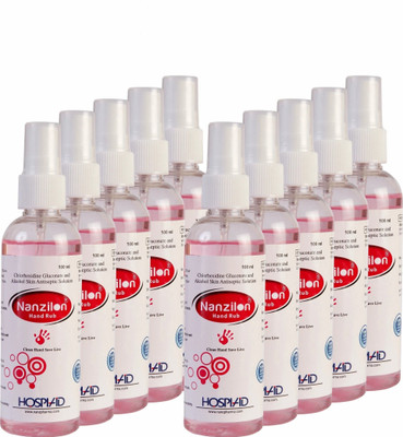 nanzilon Liquid  100 Ml Sanitizer Spray Bottle(10 x 100 ml)
