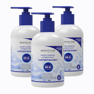 MY BODYCARE Refreshing & Moisturizing Hydratant Germ Protection Liquid Soap Handwash Formulation With Chlor-Hexidine Gluconate, Free From All Harmful Chemicals Combo Pack Of 3 Hand Wash Bottle + Dispenser(3 x 250 ml)