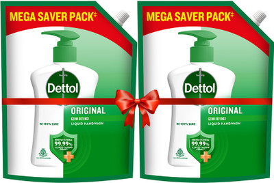 Dettol Original Liquid Soap Hand Wash Refill Pouch(2 x 1350 ml)