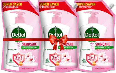 Dettol Liquid Handwash Refill Pouch - Skincare Moisturizing Hand Wash Pouch(3 x 675 ml)