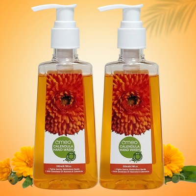 Omeo Calendula Germ Protection Hand Wash Liquid with Pump Bottle Combo Pack Hand Wash Pump Dispenser(2 x 200 ml)