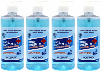 hospiaid Instant  With Emollient & Moisturizer Hand Sanitizer Pump Dispenser(4 x 500 ml)