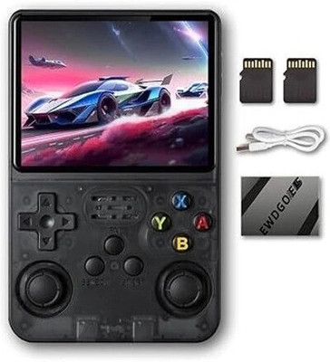 PSH RS36 30k Handheld Game Console 3.5 inch Retro Emulator System Handheld Gaming Console(Transparent Black)