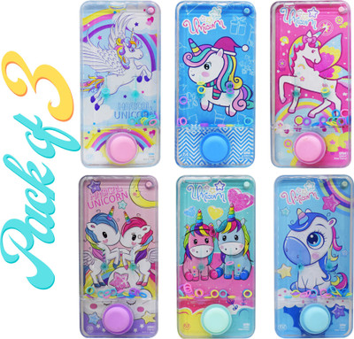 Sellon1 Ring Toss Water Game Unicorn Water Game Toy Pack Of 3 Handheld Gaming Console(Multicolor)