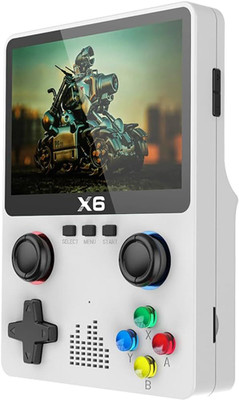 Like Star X6 Handheld Game Console, Retro Game Console Built-in 32GB 10000+ Classic Games Handheld Gaming Console(White)
