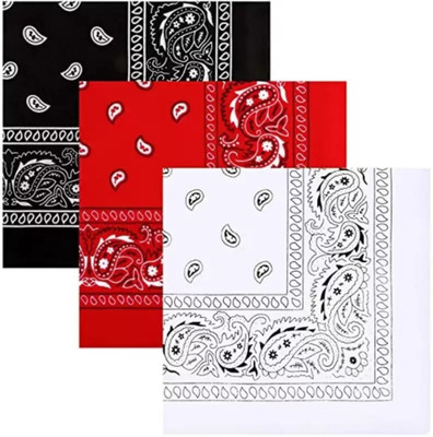 UQCKON Men & Women, Boys & Girls Solid Bandana/Rumal, Red,Black, White [