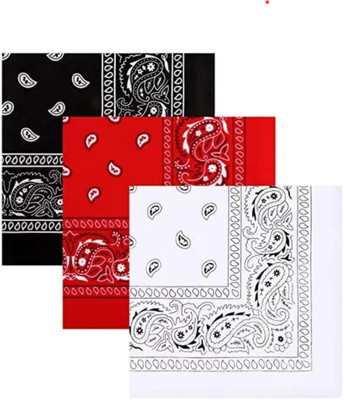 riseabove Men & Women, Boys & Girls Solid Bandana/Rumal, Red,Black, White [