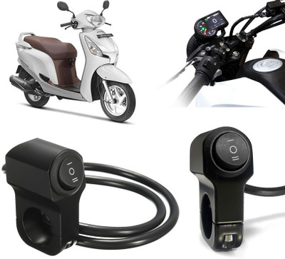 AUTO PEARL Aluminum Alloy Motorcycle Handlebar Headlight Switch 12V for Aviator Clip-on Handle Bar(Black)