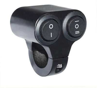 Hybrid Motors 7/8-inch Motorcycle Handlebar CNC Metal Switch (1-Way 2-Way) Clip-on Handle Bar(Black)