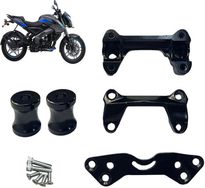 Vagary Complete Handle Riser Conversion Kit for Bajaj NS 200 Clip-on Handle Bar(Black)