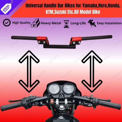 ENEMYT ANY-3-Bike Handle Bar Red Handlebar Pipe/Rod Black For Universal Motorcycle Handle Bar(Red)