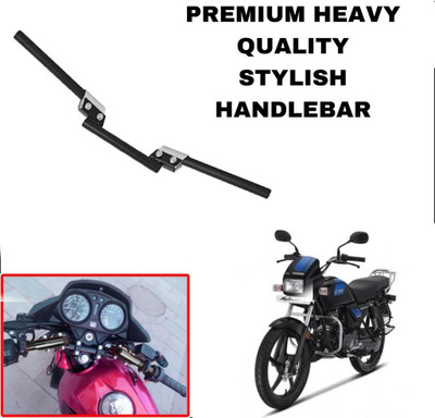 SHOWRIDE Stylish 3 Pipe Universal Handlebar All Bike Fit Modification Handle Bar(Silver, Black)
