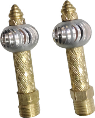 Golden Fox Brass heavy Diamond Cut Bike Yolk Handle Bar Styling SILVER AND GOLDEN Handle Bar(Gold, Silver)