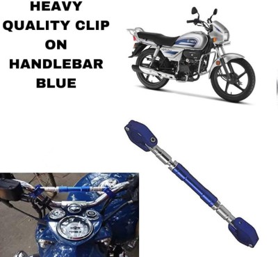 SHOWRIDE Universal Motorcycle Handlebar/Handle Rod Cross Bar for All Bike . Clip-on Handle Bar(Blue, Silver)