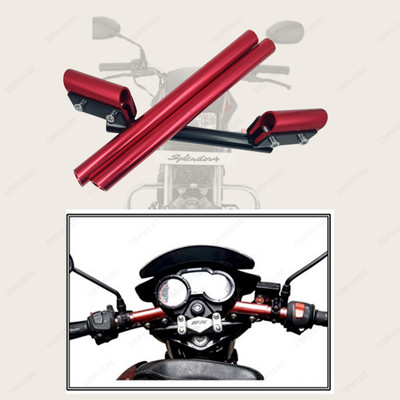 SRPHERE CNC-2-Metal Bike Silver SSTTylish Handle Bar Red For Universal Motorcycle Handle Bar(Red, Black)