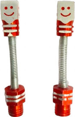 Golden Fox DNYKB-3 NEW DANCING SMILY YOLK NUT RED UNIVERSAL FOR BIKE EXCEPT HONDA Handle Bar(Red, Silver)