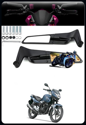 TA Motorcycle bike Rearview Mirror Stealth Wind Wing`Side Adjustable Mirror sg304 Clip-on Handle Bar(Black)