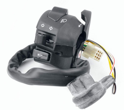 UNO MINDA Handle Bar Switch Left with Kick Start For TVS Fiero F2 FX Drum/Disc SW-0665L Handle Bar(Black)