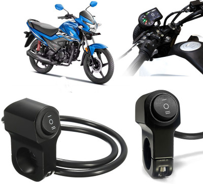 AUTO PEARL Aluminum Alloy Motorcycle Handlebar Headlight Switch 12V for Livo BS6 Clip-on Handle Bar(Black)