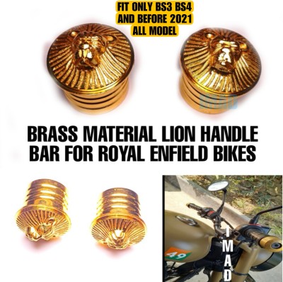 imad BRASS MATERIAL LION HANDLE BAR FOR ROYAL ENFIELD Handle Bar(Gold)