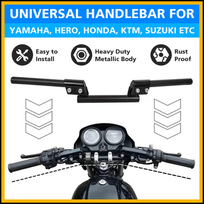 ASRYD Motorcycle Universal For All Bike Fit Modification Good Quality Handle Bar(Black)