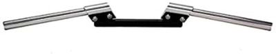 DOLSHACOB Bike Handle Bar Stylish Handlebar Pipe/Rod Black and Chrome/Silver Handle Bar(Black, Silver)