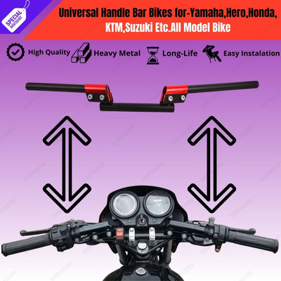 ENEMYT ANY-2-Metal Bike Silver Stylish Handle Bar Red For Universal Motorcycle Handle Bar(Red)