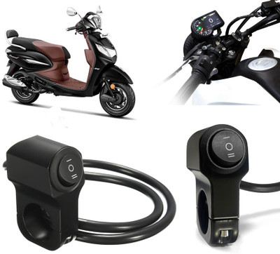 AUTO PEARL Aluminum Alloy Motorcycle Handlebar Headlight Switch 12V for Pleasure Plus Clip-on Handle Bar(Black)