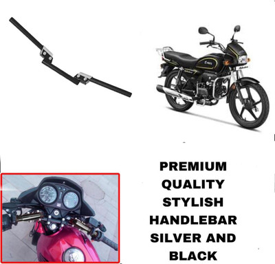 SHOWRIDE universal Motorcycle Stylish 3 Pipe Handle Bar Rod Handle Bar(Silver, Black)