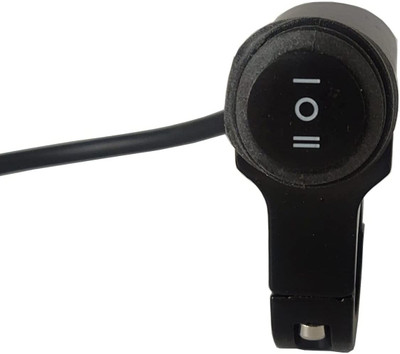 Hybrid Motors 12V Handlebar CNC Metal Switch (2-Way) for Fog Light All Bikes and Motorcycle Clip-on Handle Bar(Black)