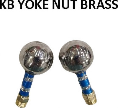 Golden Fox KB-04 Heavy Mirror Nut Pair (Blue & Chrome Finish) Handle Bar(Gold, Silver, Blue)