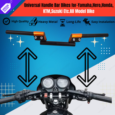 SRPHERE SN-3-Bike Handle Bar Silver Handlebar Pipe/Rod Black For Universal Motorcycle Handle Bar(Gold, Black)