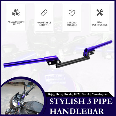 Otoroys 3 Piece Universal Handle Bar for All Bikes Handle Bar(Blue, Black)