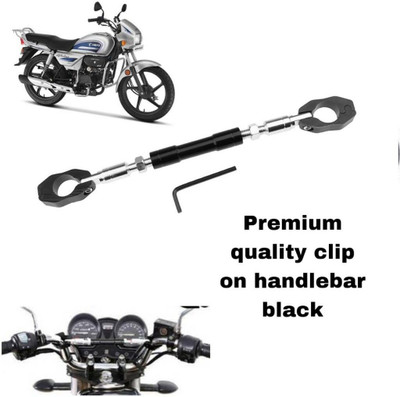 SHOWRIDE Adjustable Motorcycle Handlebar Cross Bar/Handle Rod Bar Clip-on (Black) Clip-on Handle Bar(Black, Silver)