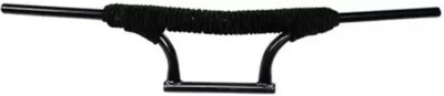 Seflipo New Bike Handle Bar Dual Triple Curved Handlebar Pipe/Rod with Black Rope Handle Bar(Black)