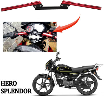 SRPHERE 3 Piece Universal Handle Bar for All Hero Splendor Bikes (Red On Black) Handle Bar(Red, Black)