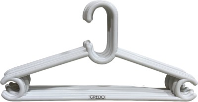 CREDO Multipurpose Heavy Duty Premium Plastic Hangers Plastic Shirt Pack of 6 Hangers For  Shirt(White)