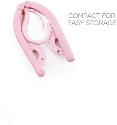 Maanit wardrobe Space Saver Folding Plastic Clothes Hangers Drying Rack for Travel Plastic Shirt Hanger For  Shirt(Pink)