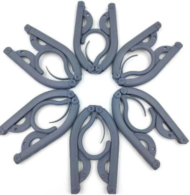 kayru Folding Cloths Hangers for Wardrobes,Travel Accessories Foldable Clothes Hangers Plastic Shirt Pack of 3 Hangers For  Shirt(Multicolor)