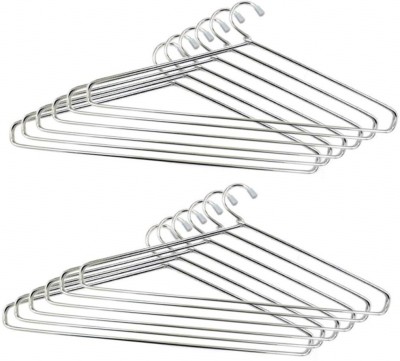 Futsu Steel Cloth Hanger Space Saving Non Slip Stainless Steel Metal Hanger Shirts Steel Shirt Pack of 24 Hangers For  Shirt(Silver)