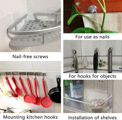 Shreejee 6 cm Nail Free Screw Nail-Wall Hook Sticker-Adhesive Self Adhesive Sticker(Pack of 10)