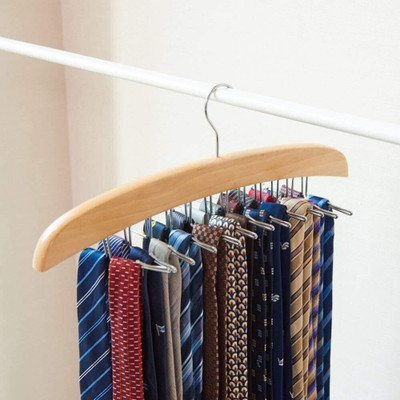 Vastra Vastra SleekSpin Wooden Tie Pack of 2 Hangers For  Tie(Beige)